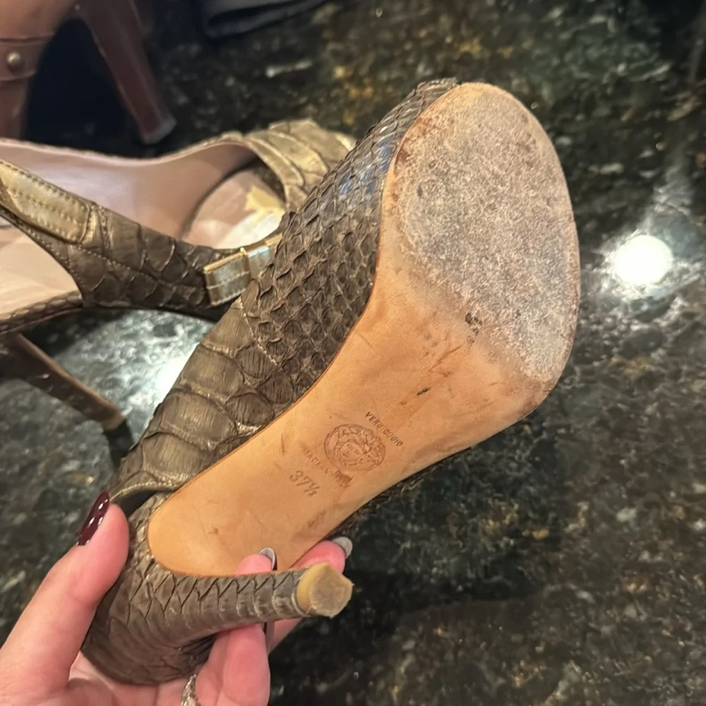 Versace Python Snake Skin Heels - Picture 6 of 6